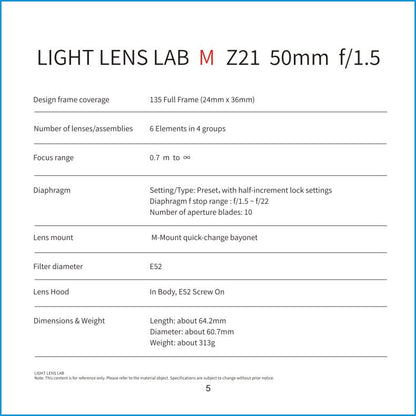 Light Lens Lab, Light Lens Lab 50mm, Light Lens Lab 50mm f1.5, Light Lens Lab Z21, Light Lens Lab S21, Leica, Leica Camera, Light Lens Lab M mount, M-Mount. Leica 50mm